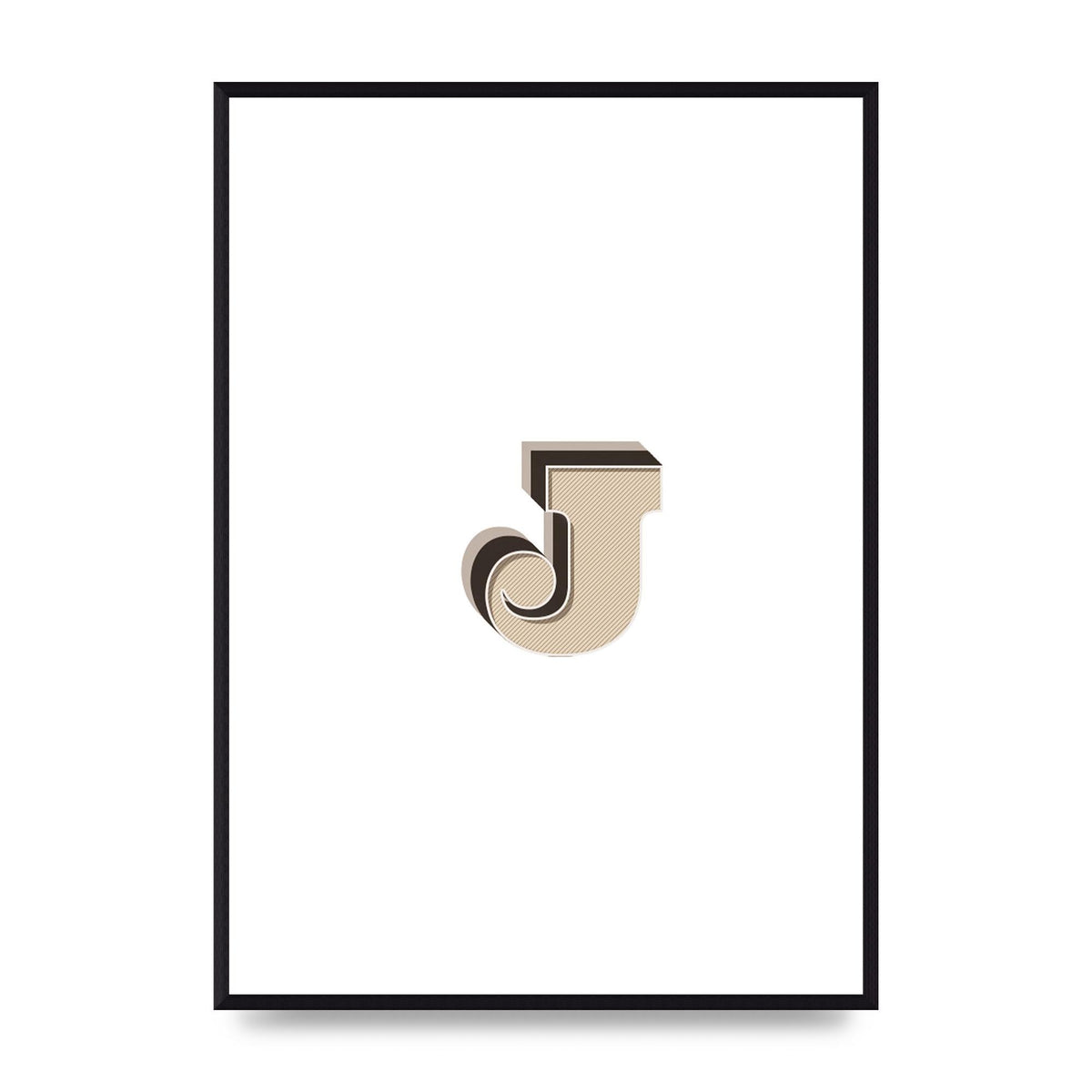 Alphabet Mix Match J" Printed Poster - A2 framed