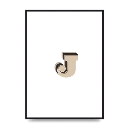 Alphabet Mix Match J" Printed Poster - A2 framed