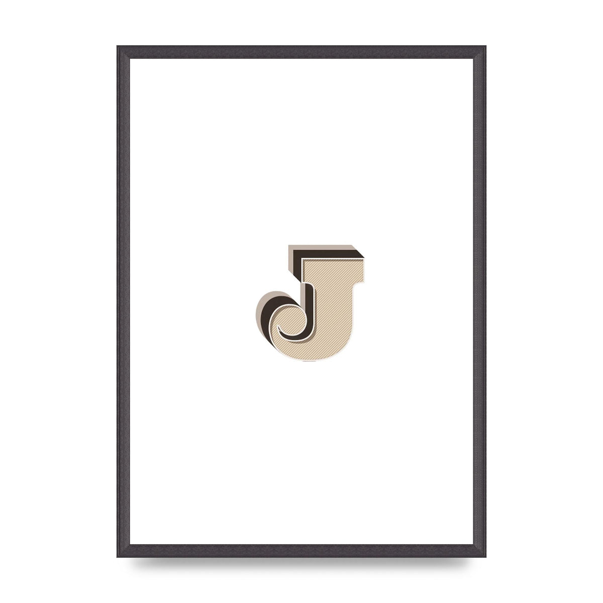 Alphabet Mix Match J" Printed Poster - A2 framed
