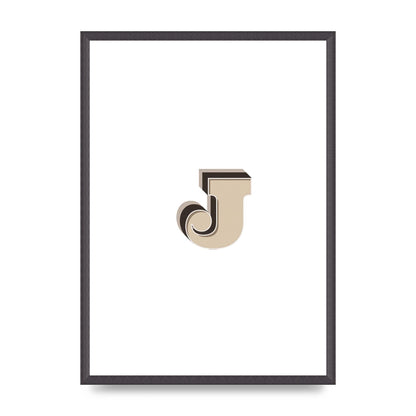 Alphabet Mix Match J" Printed Poster - A2 framed