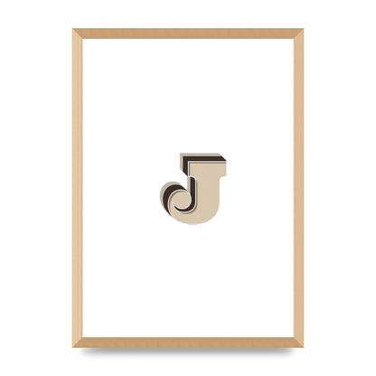 Alphabet Mix Match J" Printed Poster - A2 framed