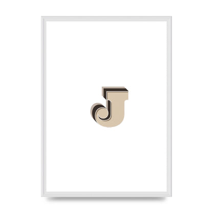Alphabet Mix Match J" Printed Poster - A2 framed