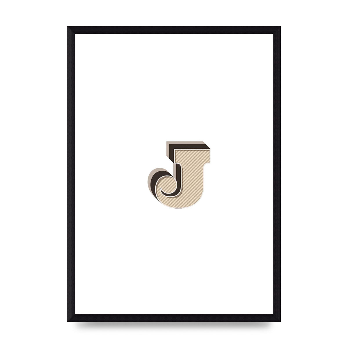 Alphabet Mix Match J" Printed Poster - A3 framed