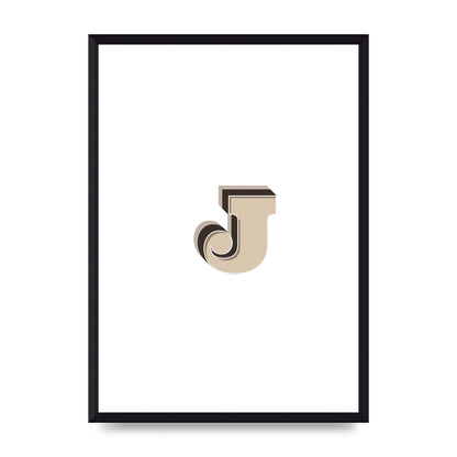 Alphabet Mix Match J" Printed Poster - A3 framed