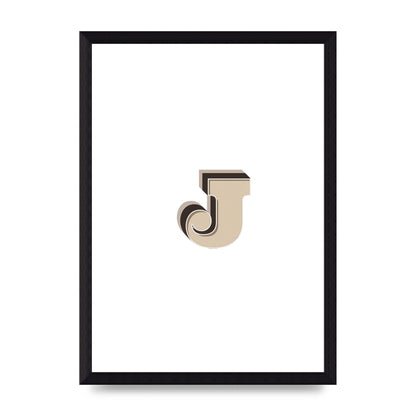 Alphabet Mix Match J" Printed Poster - A4 framed