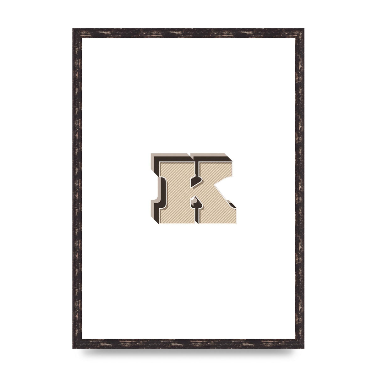 Alphabet Mix Match K" Wall Art - A2 framed