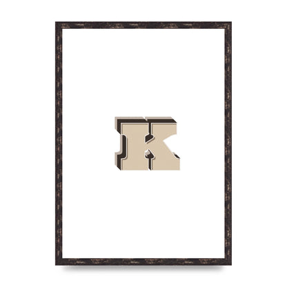 Alphabet Mix Match K" Wall Art - A2 framed