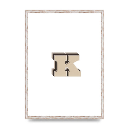 Alphabet Mix Match K" Wall Art - A2 framed