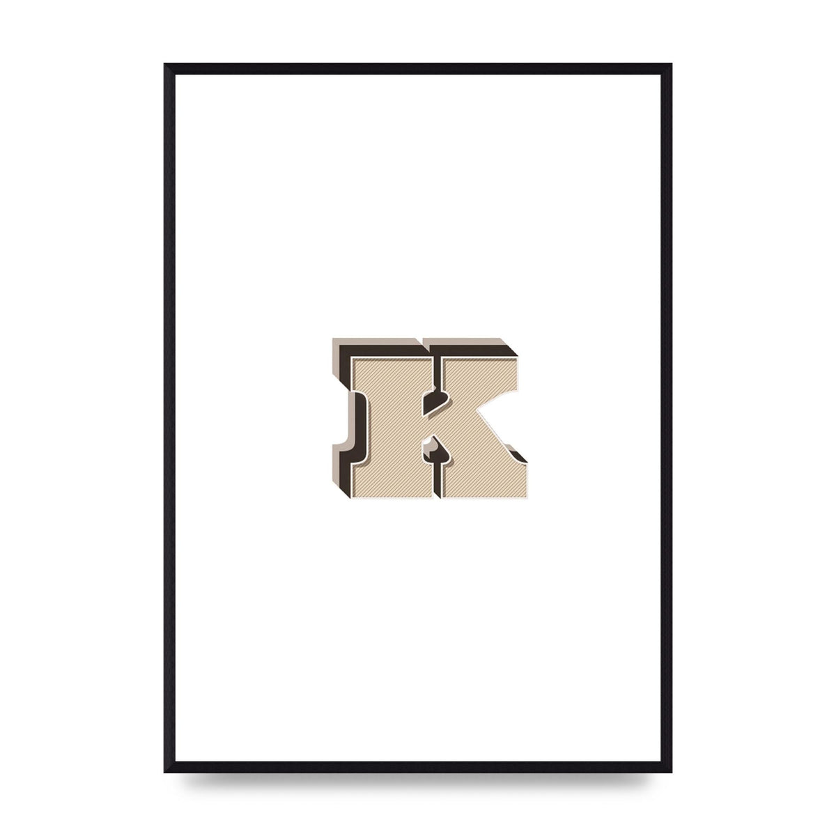 Alphabet Mix Match K" Wall Art - A2 framed