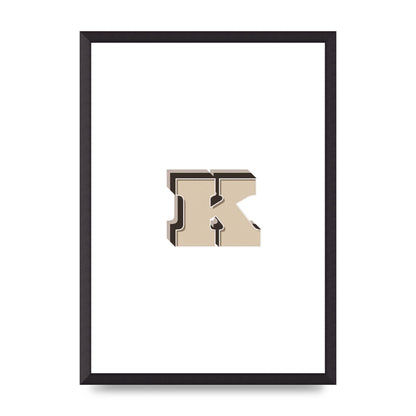 Alphabet Mix Match K" Wall Art - A2 framed