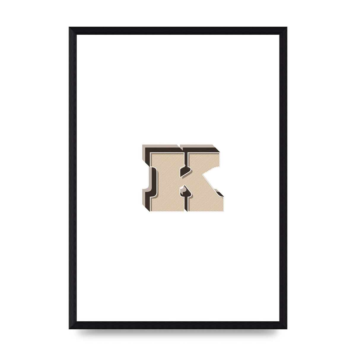 Alphabet Mix Match K" Wall Art - A3 framed