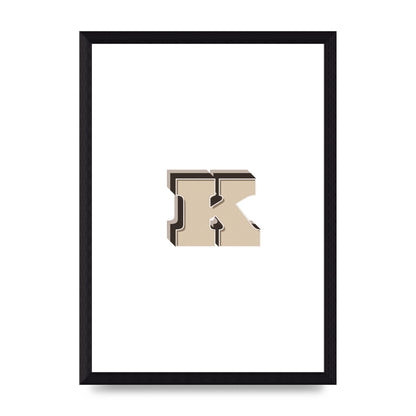 Alphabet Mix Match K" Wall Art - A4 framed