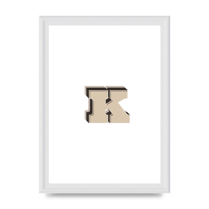 Alphabet Mix Match K" Wall Art - A4 framed