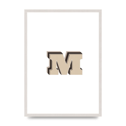 Alphabet Mix Match M" Printed Poster - A2 framed