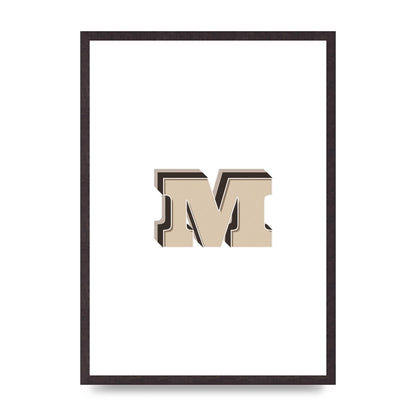 Alphabet Mix Match M" Printed Poster - A2 framed