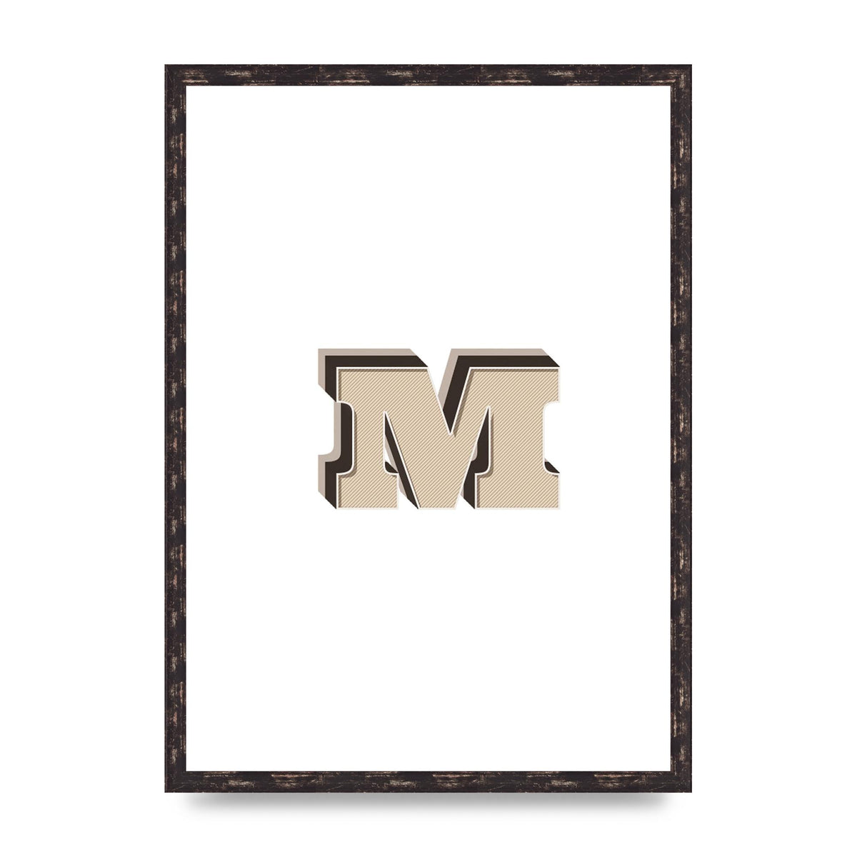Alphabet Mix Match M" Printed Poster - A2 framed
