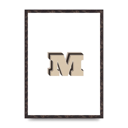 Alphabet Mix Match M" Printed Poster - A2 framed