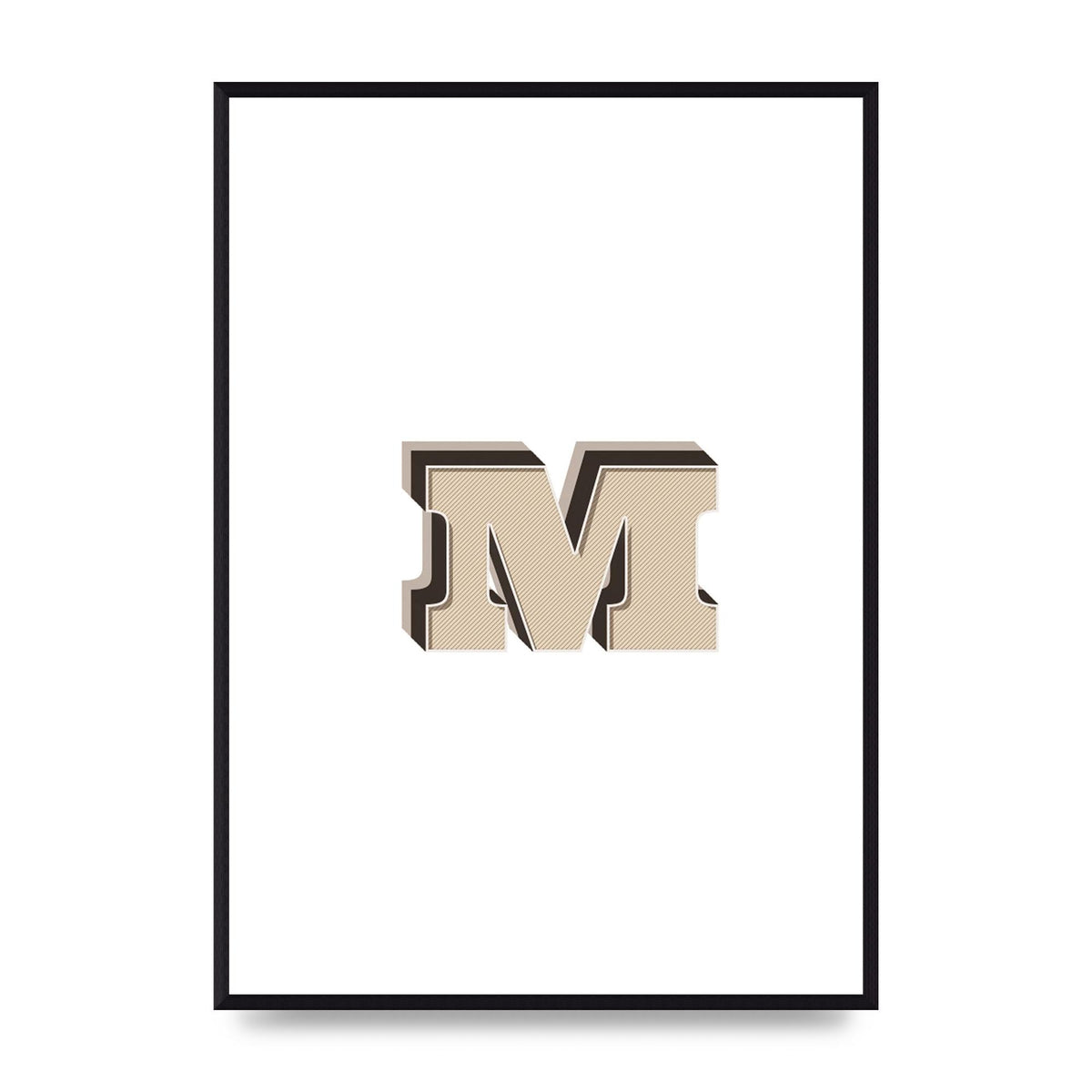 Alphabet Mix Match M" Printed Poster - A2 framed