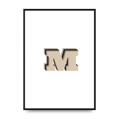 Alphabet Mix Match M" Printed Poster - A2 framed