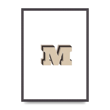 Alphabet Mix Match M" Printed Poster - A2 framed