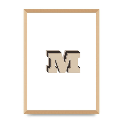 Alphabet Mix Match M" Printed Poster - A2 framed