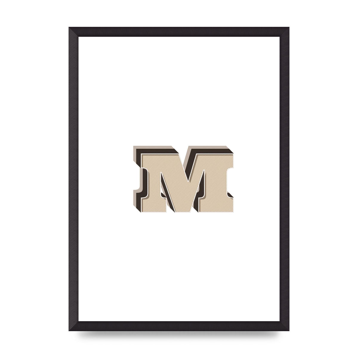 Alphabet Mix Match M" Printed Poster - A2 framed