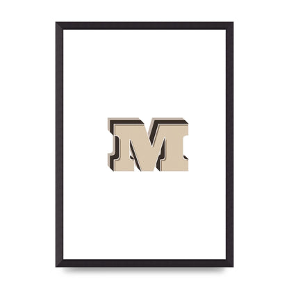 Alphabet Mix Match M" Printed Poster - A2 framed