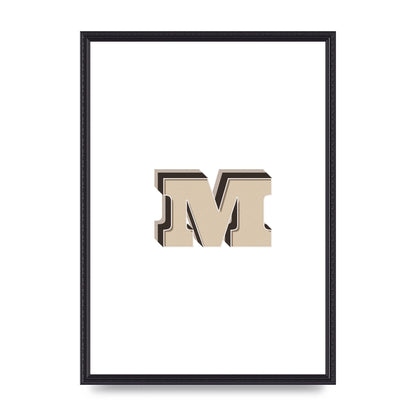 Alphabet Mix Match M" Printed Poster - A2 framed