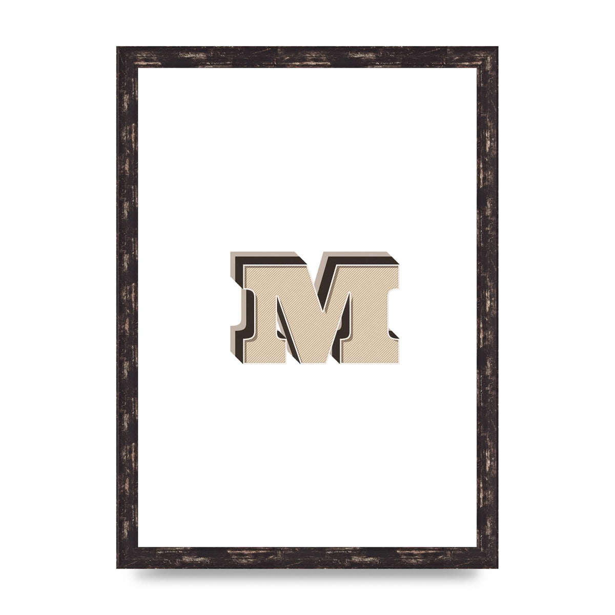 Alphabet Mix Match M" Printed Poster - A3 framed