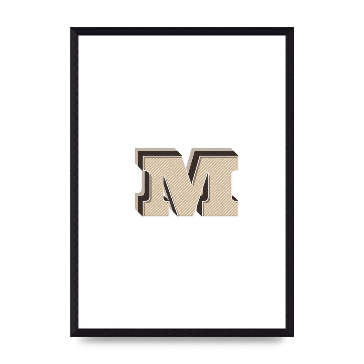 Alphabet Mix Match M" Printed Poster - A3 framed