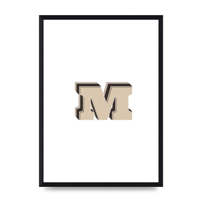 Alphabet Mix Match M" Printed Poster - A3 framed