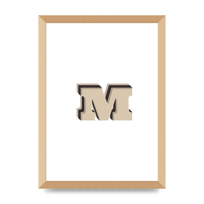Alphabet Mix Match M" Printed Poster - A3 framed