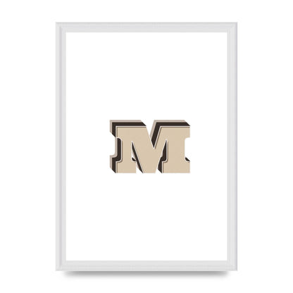 Alphabet Mix Match M" Printed Poster - A3 framed