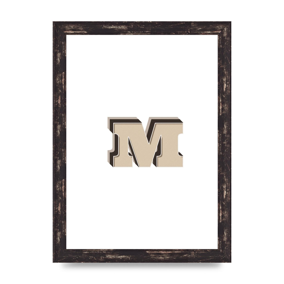 Alphabet Mix Match M" Printed Poster - A4 framed