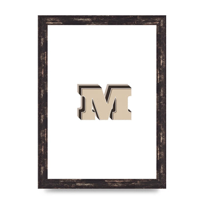 Alphabet Mix Match M" Printed Poster - A4 framed