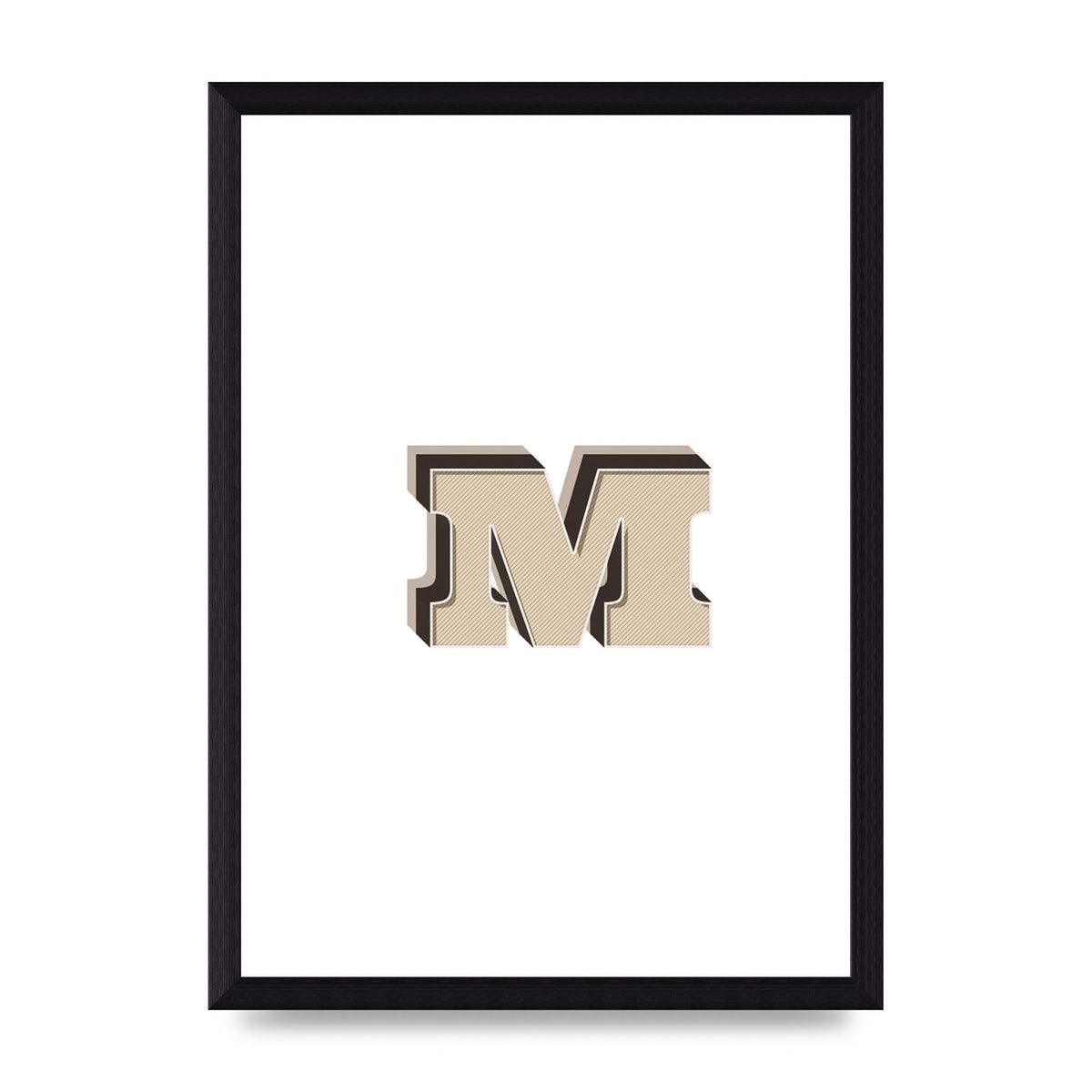 Alphabet Mix Match M" Printed Poster - A4 framed