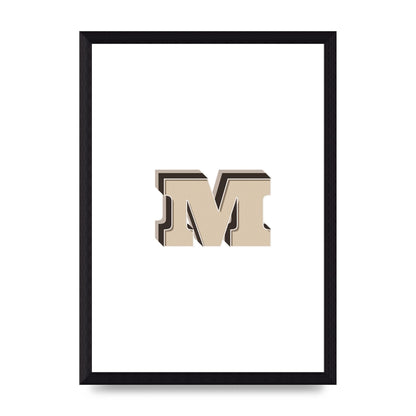 Alphabet Mix Match M" Printed Poster - A4 framed