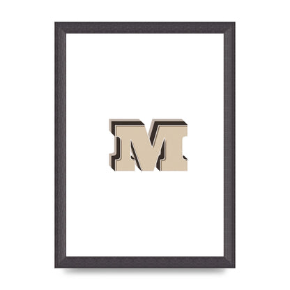 Alphabet Mix Match M" Printed Poster - A4 framed