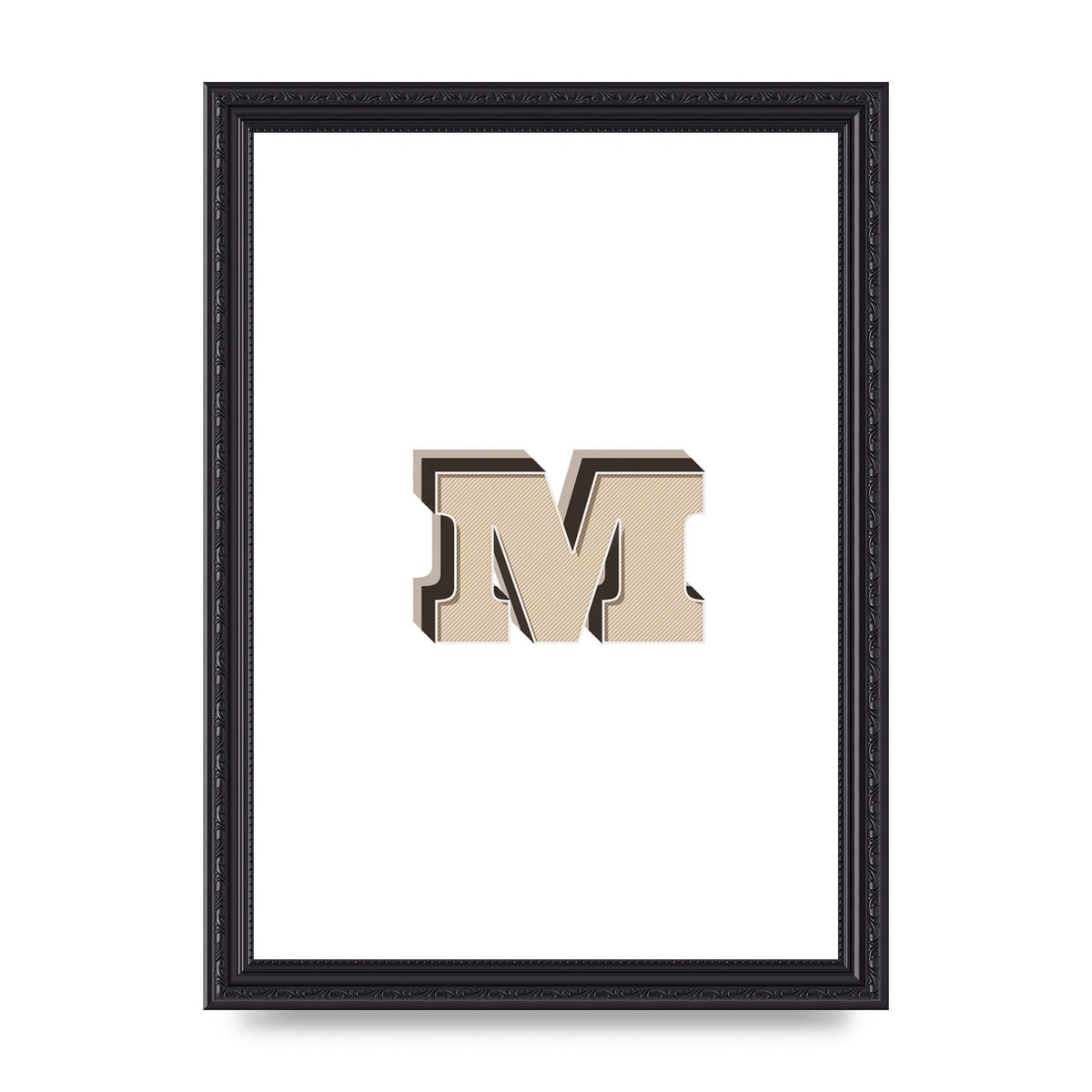 Alphabet Mix Match M" Printed Poster - A4 framed
