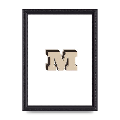 Alphabet Mix Match M" Printed Poster - A4 framed