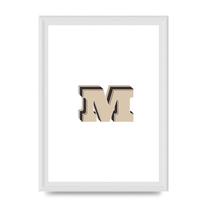 Alphabet Mix Match M" Printed Poster - A4 framed