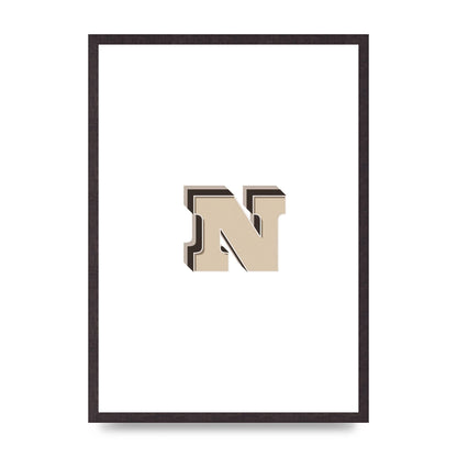 Alphabet Mix Match N" Wall Art - A2 framed