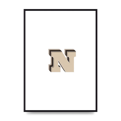 Alphabet Mix Match N" Wall Art - A2 framed