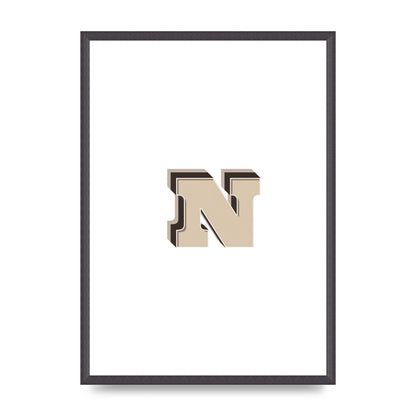 Alphabet Mix Match N" Wall Art - A2 framed