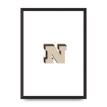 Alphabet Mix Match N" Wall Art - A2 framed