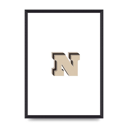 Alphabet Mix Match N" Wall Art - A2 framed
