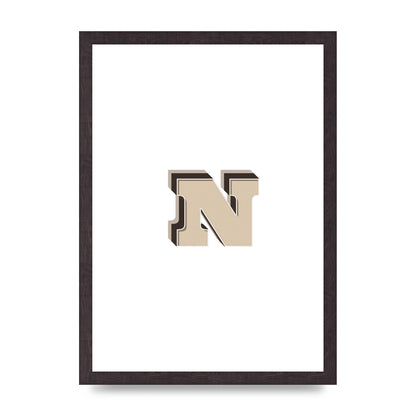 Alphabet Mix Match N" Wall Art - A3 framed