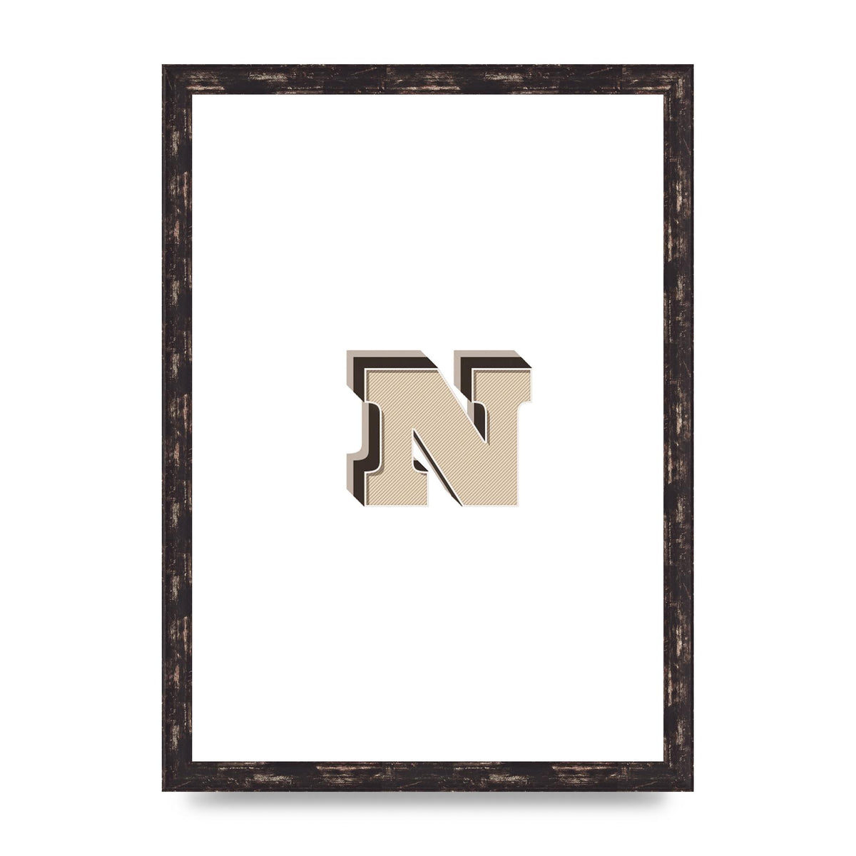 Alphabet Mix Match N" Wall Art - A3 framed