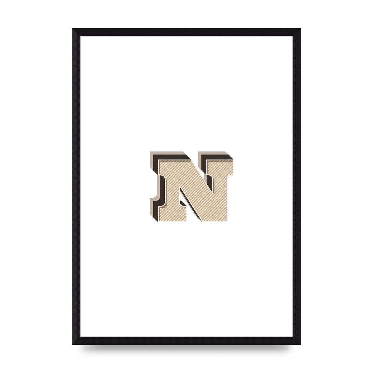 Alphabet Mix Match N" Wall Art - A3 framed