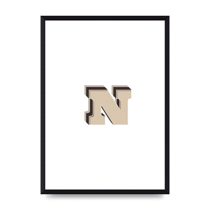 Alphabet Mix Match N" Wall Art - A3 framed